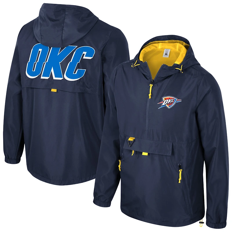 Veste à capuche unisexe Stadium Essentials bleue Oklahoma City Thunder Compete quart de zip