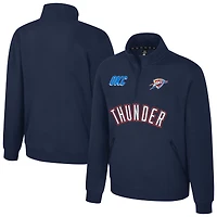 Pull unisexe Stadium Essentials bleu marine Oklahoma City Thunder First Team Trainer à quart de zip