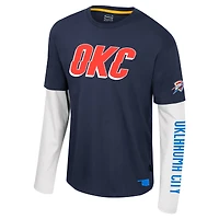 T-shirt unisexe Stadium Essentials bleu marine Oklahoma City Thunder Spectator 2fer à manches longues