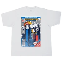 T-shirt unisexe Stadium Essentials blanc Oklahoma City Thunder, coupe carrée, motif couverture de bande dessinée