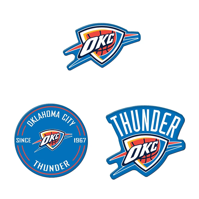WinCraft Oklahoma City Thunder 3-Pack Premium Fridge Magnet Set
