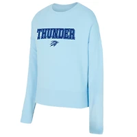 Women's Concepts Sport  Light Blue Oklahoma City Thunder Elevation Tri-Blend Long Sleeve Top & Shorts Set