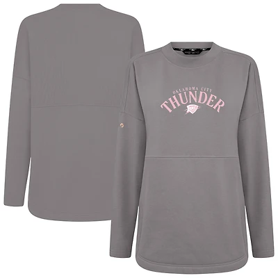 Women's Levelwear  Gray Oklahoma City Thunder Mother's Day Beaudry Arched Pullover Sweatshirt