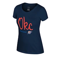 T-shirt Stadium Essentials bleu marine pour femme Oklahoma City Thunder 3e quart-temps