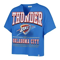T-shirt oversize à col cranté bleu Oklahoma City Thunder Elation pour femme, modèle 47