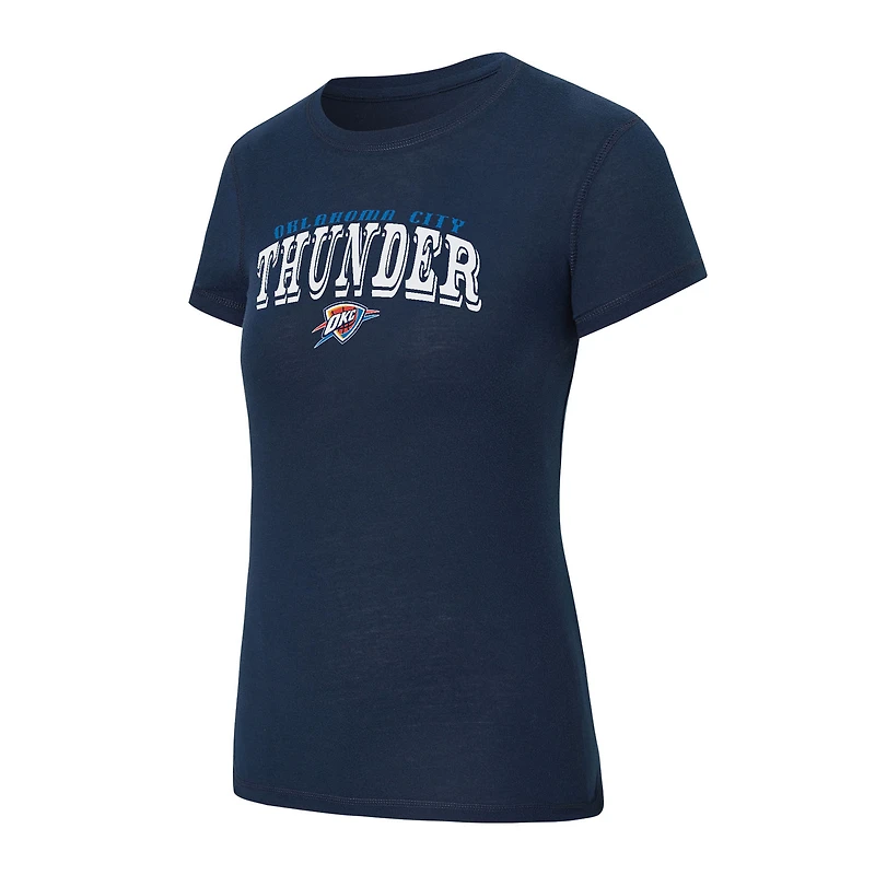 Women's Concepts Sport Navy/Gray Oklahoma City Thunder Avondale T-Shirt & Pants Flannel PJ Set