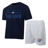 Women's Concepts Sport  Navy/White Oklahoma City Thunder Copeland T-Shirt & Shorts Sleep Set