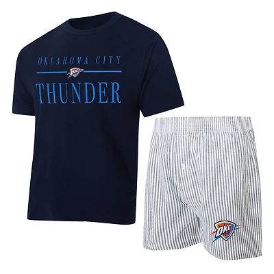 Ensemble pyjama t-shirt et short Concepts Sport bleu marine/blanc Oklahoma City Thunder Copeland pour femme
