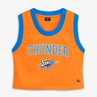 Débardeur court à col rond de basketball Oklahoma City Thunder orange la marque Hype and Vice pour femmes