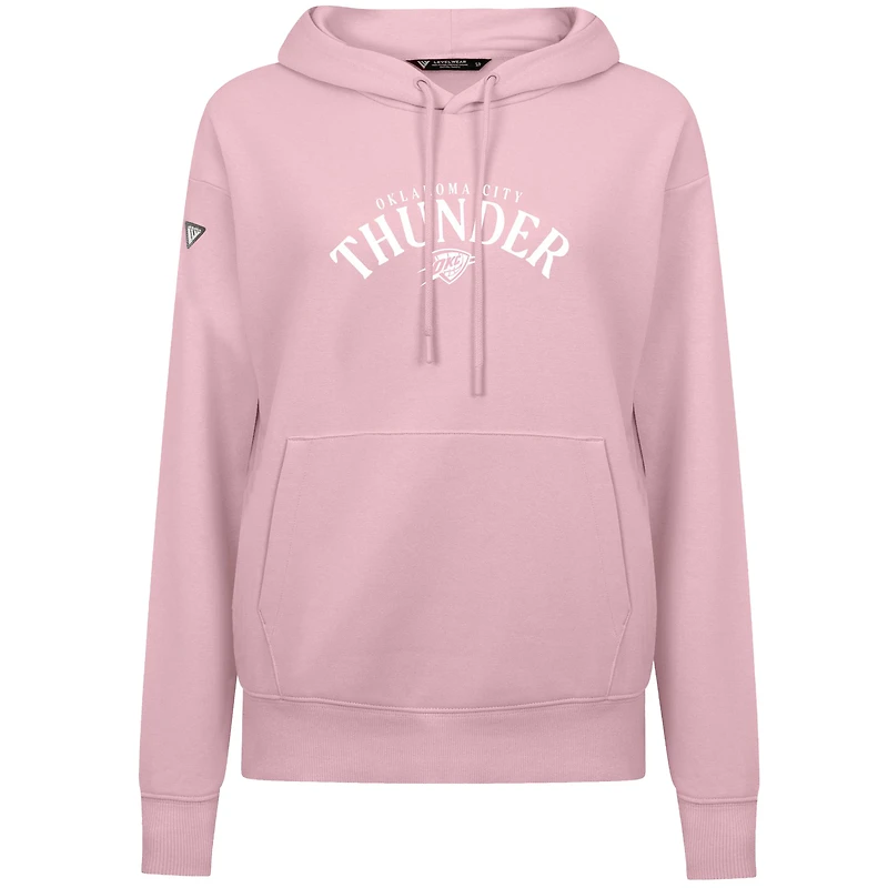 Sweat à capuche rose clair Levelwear pour femme, motif Oklahoma City Thunder, Fête des Mères, arqué