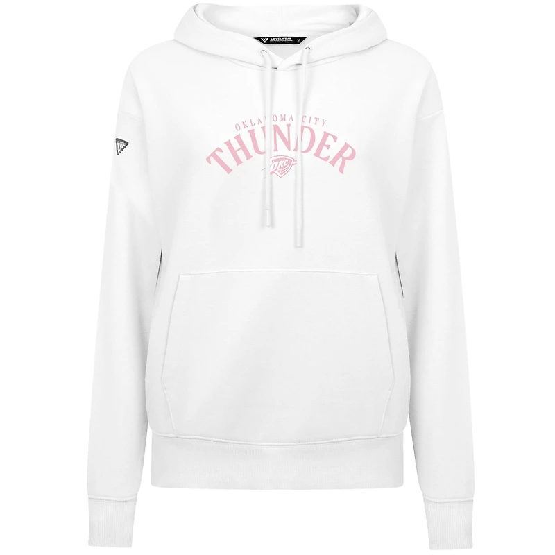 Sweat à capuche blanc Levelwear pour femme, motif Oklahoma City Thunder, Fête des Mères, coupe cintrée