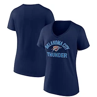 T-shirt à col en V bleu marine pour femmes, Oklahoma City Thunder, prolongation