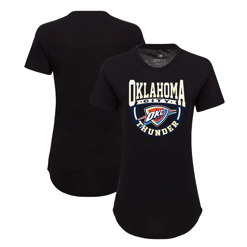 T-shirt tri-mélange super doux Sportiqe noir d'Oklahoma City Thunder Phoebe pour femmes
