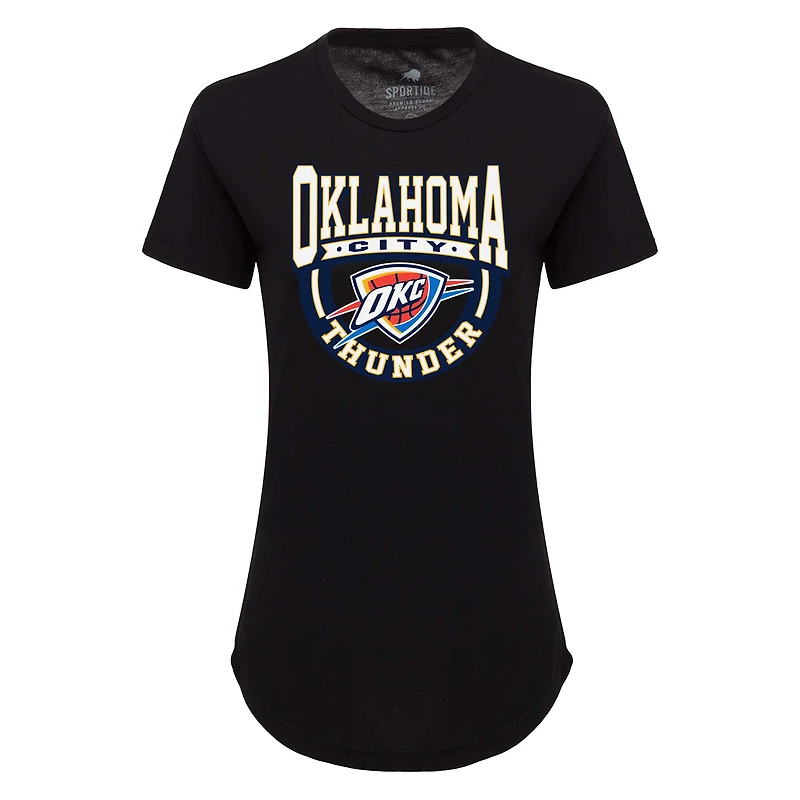 T-shirt tri-mélange super doux Sportiqe noir d'Oklahoma City Thunder Phoebe pour femmes