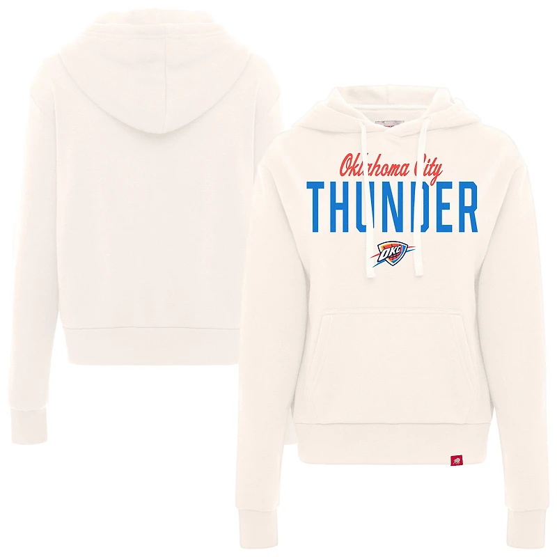 Sweat à capuche Sportiqe crème Ava Boxy Tri-Blend pour femme des Thunder d'Oklahoma City