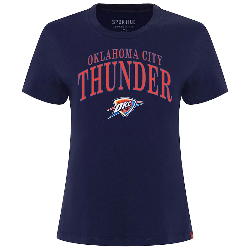 T-shirt Sportiqe bleu marine pour femme, coupe boxy, Oklahoma City Thunder, Arcadia