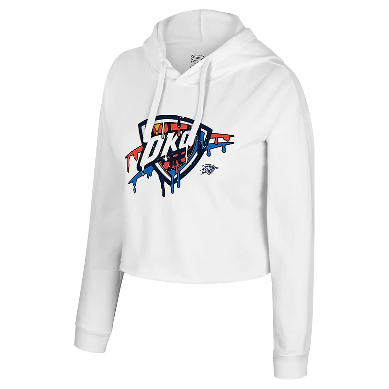 Sweat à capuche court blanc Oklahoma City Thunder « Ice Cream » pour femme