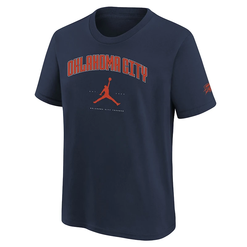 T-shirt Essential Cities bleu marine Oklahoma City Thunder de la marque Jordan pour jeunes