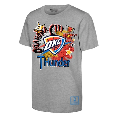 Youth Mitchell & Ness  Heather Gray Oklahoma City Thunder Hardwood Classics Play by T-Shirt