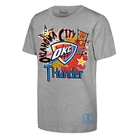Youth Mitchell & Ness  Heather Gray Oklahoma City Thunder Hardwood Classics Play by T-Shirt