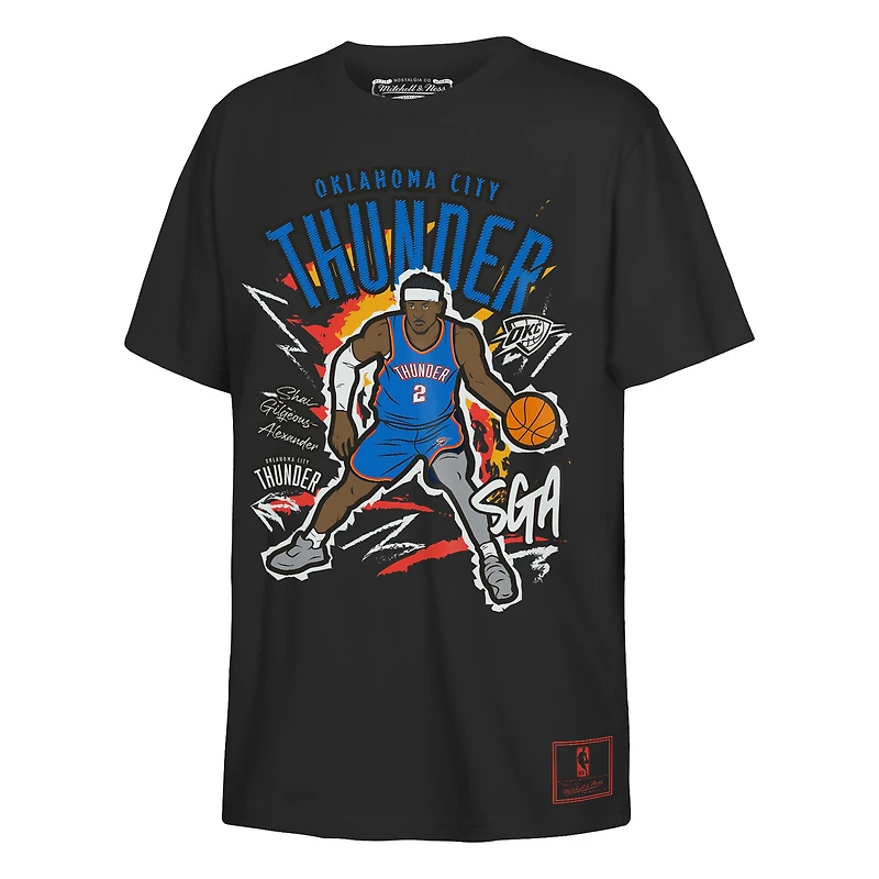 T-shirt Mitchell & Ness pour enfant Shai Gilgeous-Alexander noir Oklahoma City Thunder Chalked Up
