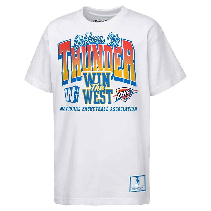 Youth Mitchell & Ness White Oklahoma City Thunder Bring it Back Premium T-Shirt