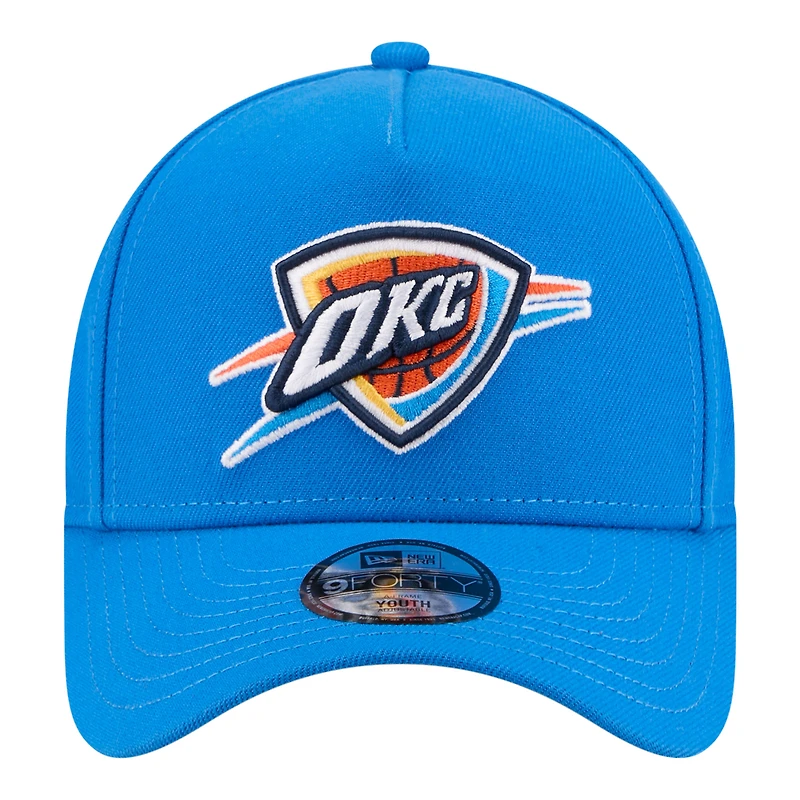 Youth New Era Blue Oklahoma City Thunder 9FORTY A-Frame Adjustable Hat