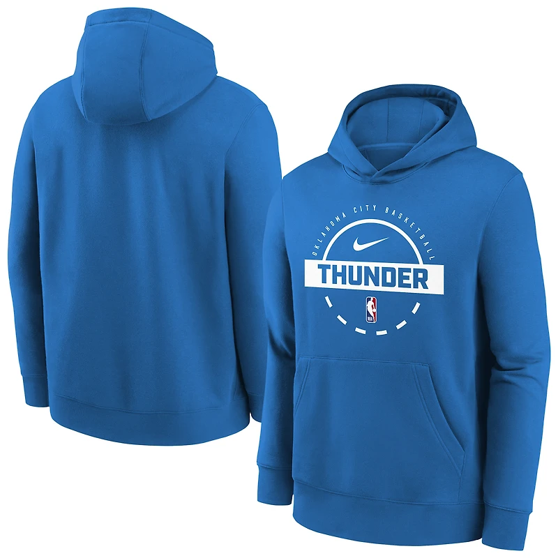 Youth Nike Blue Oklahoma City Thunder 2025/26 Club Fleece Practice Hoodie