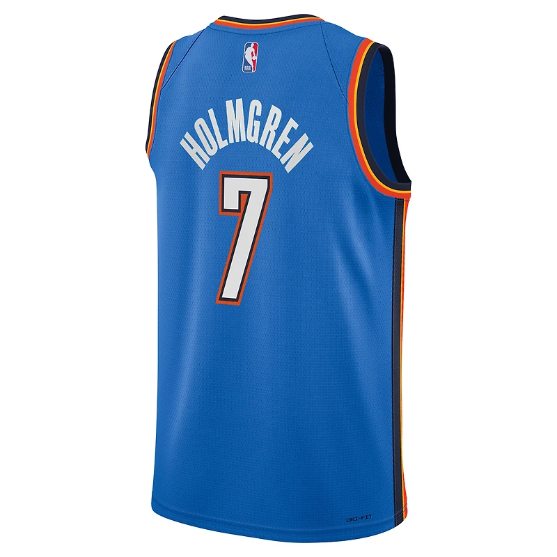 Maillot Nike pour jeune Chet Holmgren Swingman bleu Oklahoma City Thunder - Édition Icon