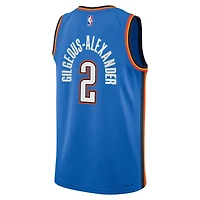 Maillot Nike Swingman Shai Gilgeous-Alexander bleu pour jeune Oklahoma City Thunder - Édition Icon