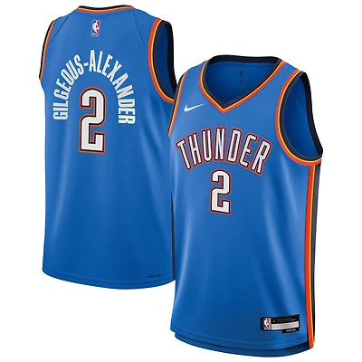 Maillot Nike Swingman Shai Gilgeous-Alexander bleu pour jeune Oklahoma City Thunder - Édition Icon