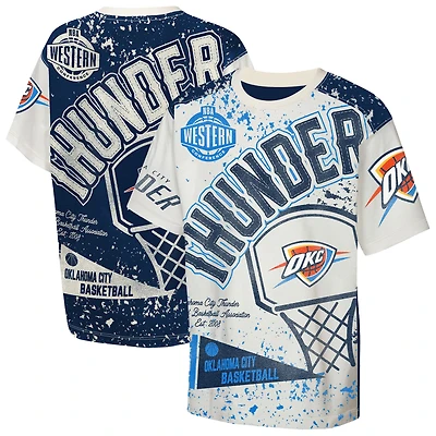 T-shirt imprimé intégral Oklahoma City Thunder crème pour jeunes, modèle Outerstuff, meilleur joueur