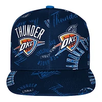 Youth Outerstuff  Navy Oklahoma City Thunder Street Hooper Allover Print Snapback Hat