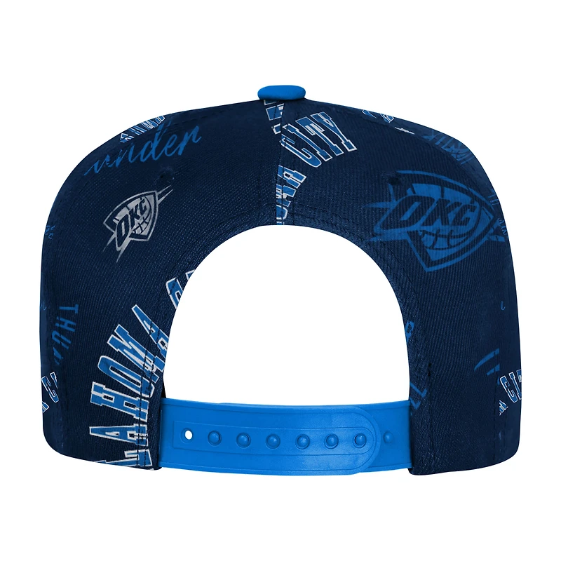 Youth Outerstuff  Navy Oklahoma City Thunder Street Hooper Allover Print Snapback Hat