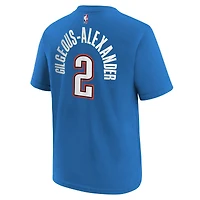 T-shirt bleu pour jeunes Shai Gilgeous-Alexander avec nom et numéro de l'icône du Thunder d'Oklahoma City
