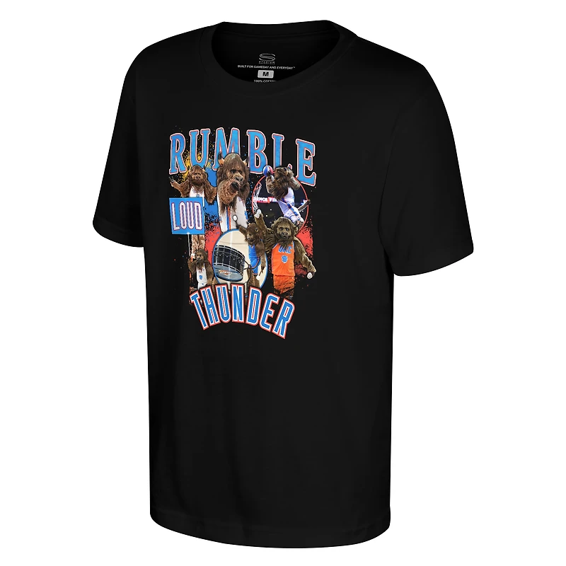 Youth Stadium Essentials  Black Oklahoma City Thunder Mascot Crossroads T-Shirt