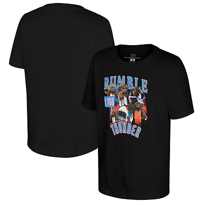 Youth Stadium Essentials Black Oklahoma City Thunder Mascot Crossroads T-Shirt