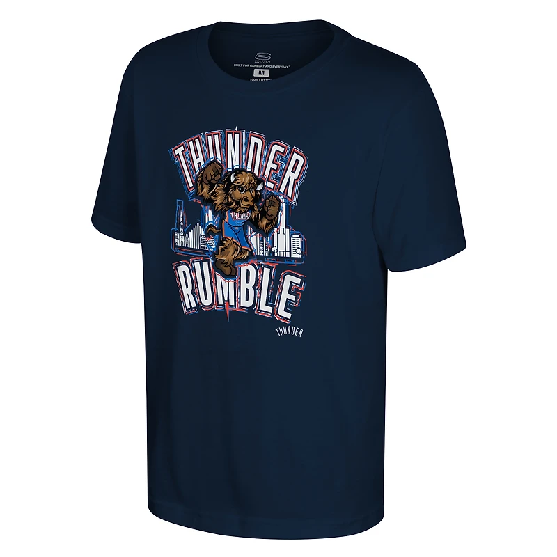 Youth Stadium Essentials  Navy Oklahoma City Thunder Mascot Elementized T-Shirt