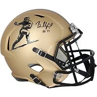 Réplique du casque Heisman Speed ​​autographié par Baker Mayfield des Oklahoma Sooners, en or, avec l'inscription « HS 17 ».