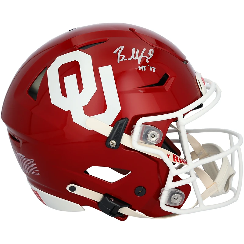 Casque authentique Speed ​​Flex autographié par Baker Mayfield des Oklahoma Sooners avec inscription « HS 17 »