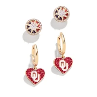 Ensemble de boucles d'oreilles BaubleBar Oklahoma Sooners