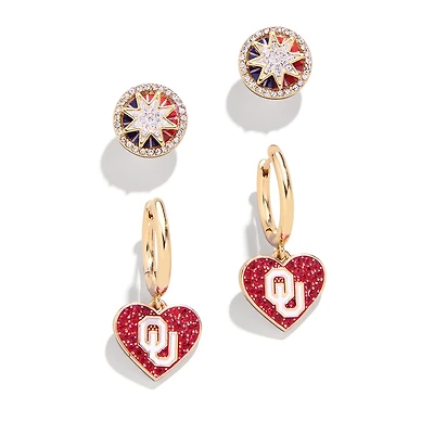 Ensemble de boucles d'oreilles BaubleBar Oklahoma Sooners