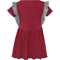 Robe tri-mélange trop mignonne Oklahoma Sooners pour tout-petit fille