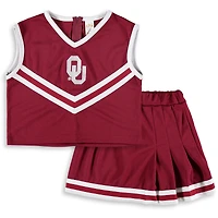 Ensemble de cheerleading deux pièces pour petites filles, couleur rouge Oklahoma Sooners