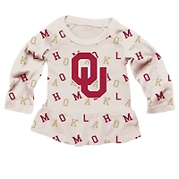 Girls Toddler Wes & Willy Oatmeal Oklahoma Sooners Ruffle Raglan Long Sleeve T-Shirt Leggings Set