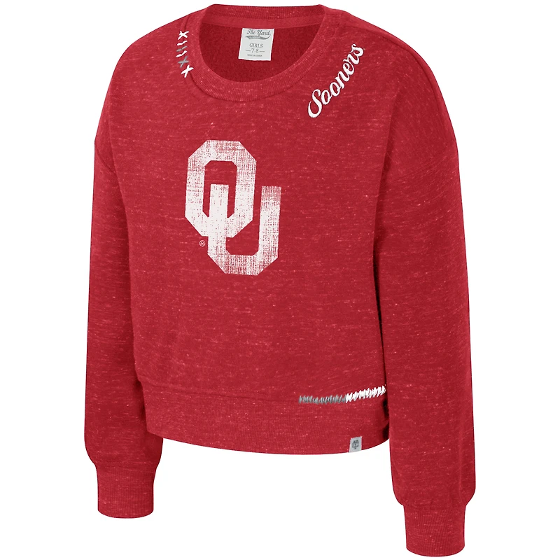 Girls Youth Colosseum  Crimson Oklahoma Sooners Just a Minute Sweatshirt