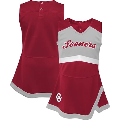 Robe-salopette pour jeunes filles, rouge et grise, de capitaine des pom-pom girls Oklahoma Sooners