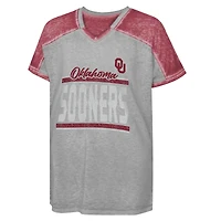 T-shirt à col en V Dolman blocs de couleurs pour jeunes filles, Oklahoma Sooners, couleur rouge.