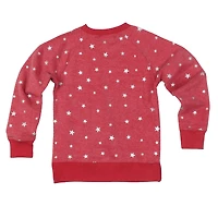 Girls Youth Wes & Willy  Crimson Oklahoma Sooners Shimmer Star Reverse Sweatshirt