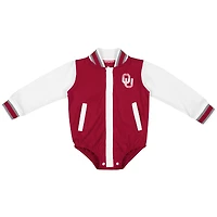 Infant Colosseum Crimson Oklahoma Sooners Bell Rings Varsity Bodysuit